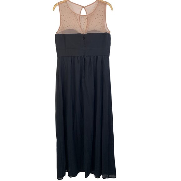 City Chic 14W Maxi Black Illusion Neck Bead Giuliana Dress New Wedding 6904 - Picture 6 of 16